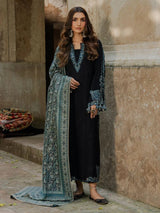 Black Embroidered 3-Piece Lawn Suit for Eid & Weddings