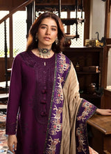 Purple Embroidered 3-Piece Lawn Suit for Women with Dupatta