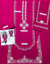 Pink Embroidered 2-Piece Dhanak Suit for Women