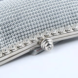Silver Rhinestone Clutch for Weddings & Parties