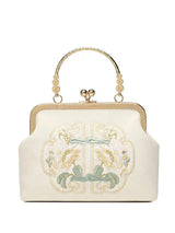 Creamy White Embroidered Handbag for Weddings & Hanfu Lovers