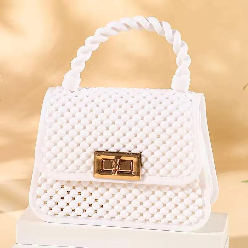 Mint Twisted Handle Mini Bag with Gold Buckle for Girls