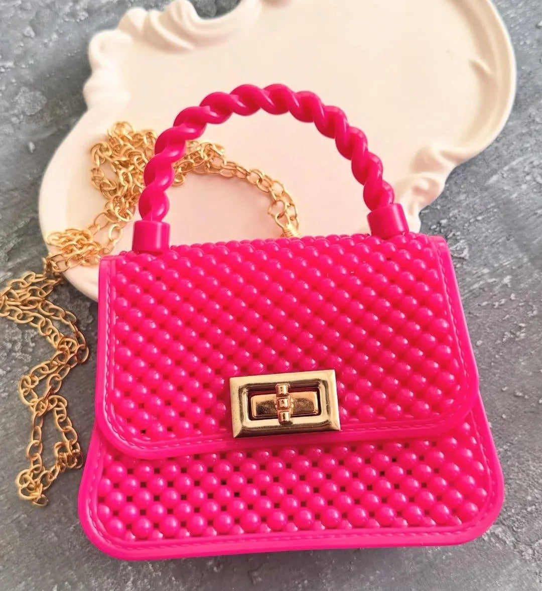 Mint Twisted Handle Mini Bag with Gold Buckle for Girls