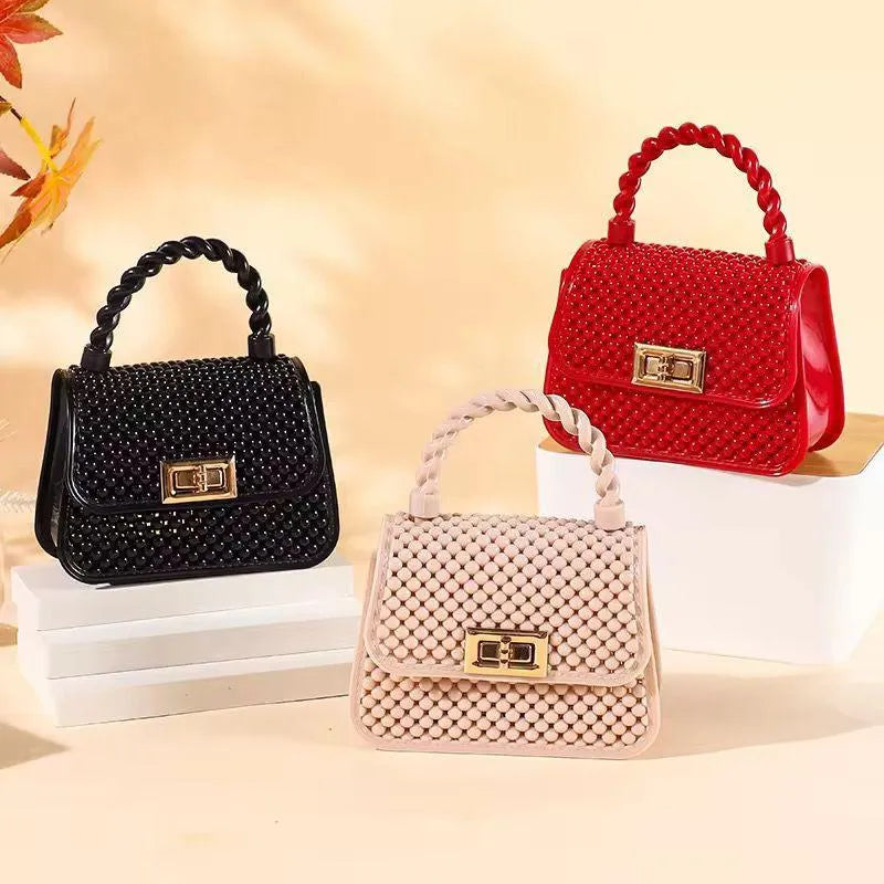 Mint Twisted Handle Mini Bag with Gold Buckle for Girls