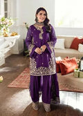 Purple Embroidered 3Pcs Kurta Shalwar Set
