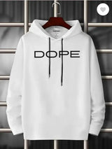 Men Cotton Hoodie DOPE Print White