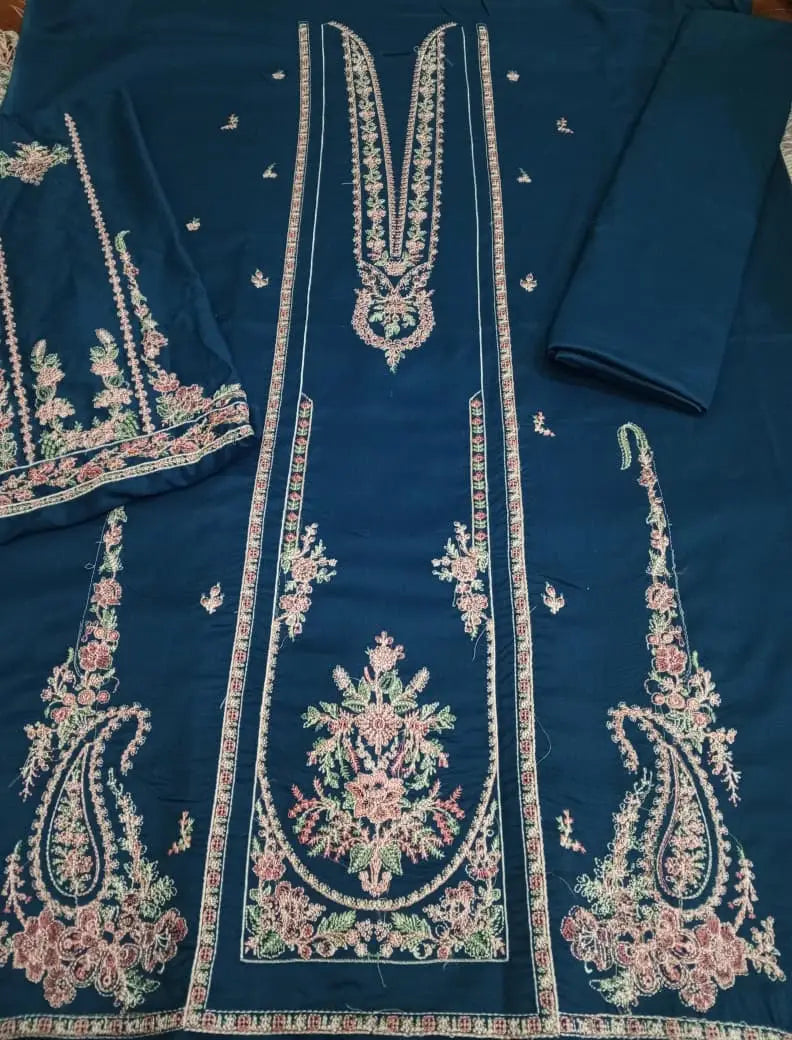 HUSSAIN REHAR NEW ARTICLE 3 PcS Unstitched Embroidered Suit