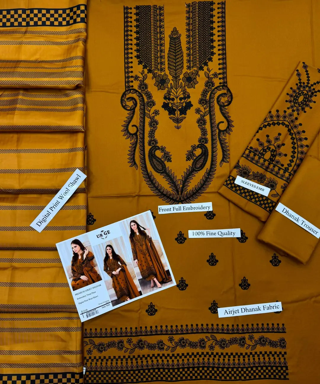 HIT ARTICLES MIX BRAND 3 Pcs Unstitched Embroidered Suit