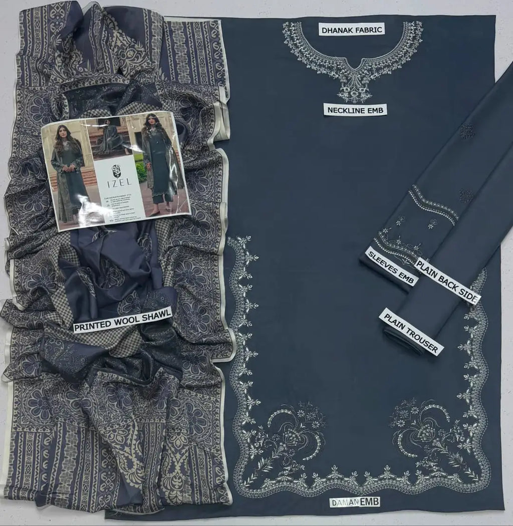 HIT ARTICLES MIX BRAND 3 Pcs Unstitched Embroidered Suit