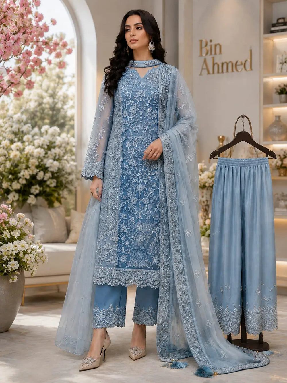 3 Pcs Women's Unstitched Embroidered Suit
