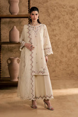 Women's Stitched Cotton Suit with Embroidery - 3 Pcs Set