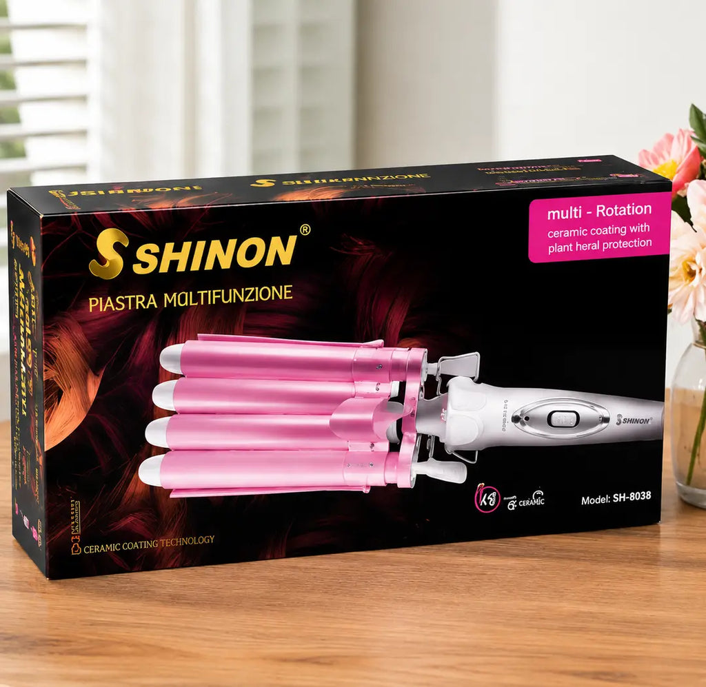 SHINON 5 Barrel Hair Waver Curling Iron | Professional Ceramic Hair Curler | Fast Heating Hair Styling Tool