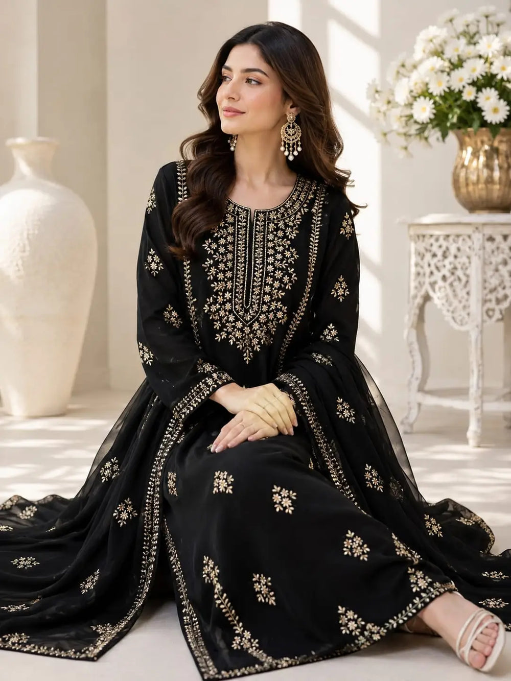 2 Pcs Women's Unstitched Gota Work Suit high caliber