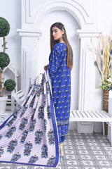 Royal Blue Embroidered Khaddar Suit for Women Winter Wear