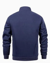 Men Blue Polyester Zipper Track Suit 2 Pcs