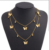 Gold Plated Butterfly Necklace Set for Women