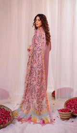 Pink Embroidered Lawn 3Pcs Set for Women unstitched