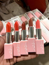 High Pigment Lipstick Set 5 Colors Pink Metallic Caps