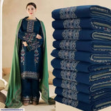 Premium Dhanak Embroidered 3-Piece Suit for women