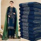 Premium Dhanak Embroidered 3-Piece Suit for women
